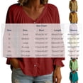 thumbnail image 4 of Vetsdori Long Sleeve Tops for Women Blouses Button down Ruffle Cotton Linen V-Neck,Loose Fashion Casual Womens Shirts Solid Color, 4 of 8