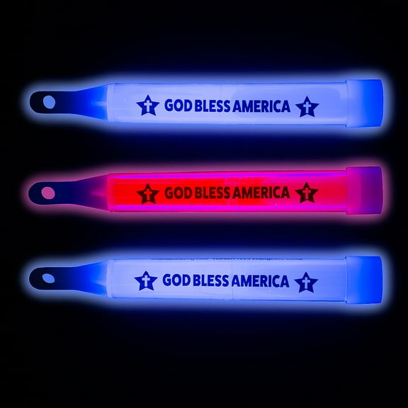 Fun Express God Bless America Patriotic Glow Sticks - 12 Pieces