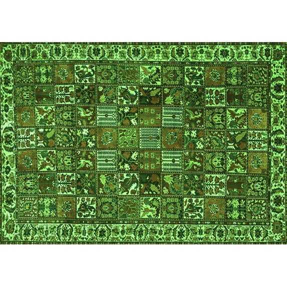 Ahgly Company Indoor Rectangle Persian Green Traditional Area Rugs, 8' x 12'