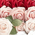 thumbnail image 4 of Rosas en de con 25 piezas de ramos románticos y delicados, conjunto de flores de rosas artificiales E, 4 of 9
