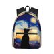 thumbnail image 1 of Disketp Cat Under Starry Skies Mochila Ligera Clásica con Múltiples Bolsillos, Mochila Casual para Hombre y Mujer, Ideal para Escuela, Trabajo y Viajes, 1 of 6