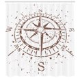 thumbnail image 3 of Ambesonne Compass Shower Curtain, Retro Paint Splashes, 69"Wx70"L, Umber, 3 of 3