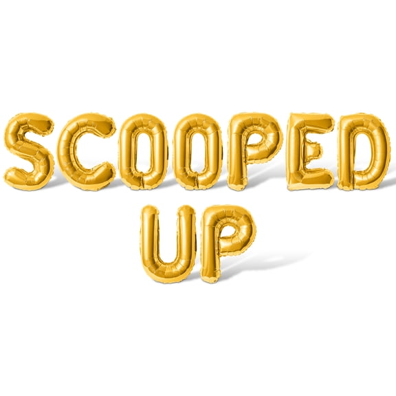 Letter Balloons - SCOOPED UP 16" Inch Alphabet Letters Foil Mylar Balloon Bachelorette Party Banner (Gold)