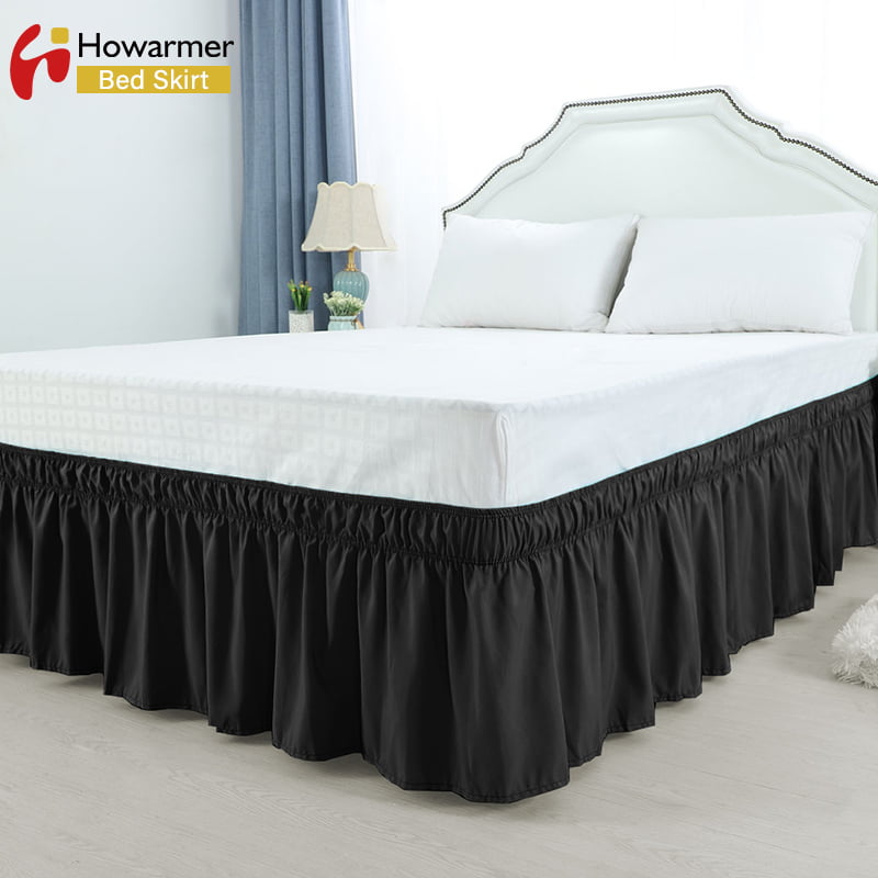 Bed Skirt, Bed Skirts King Size, Wrap Around Bed Skirt, Elastic Ruffled ...