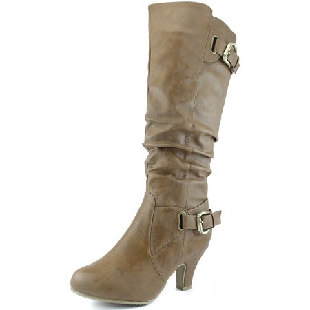 Top Moda - Women's Knee High Ankle Strap Buckle Slouch ...
