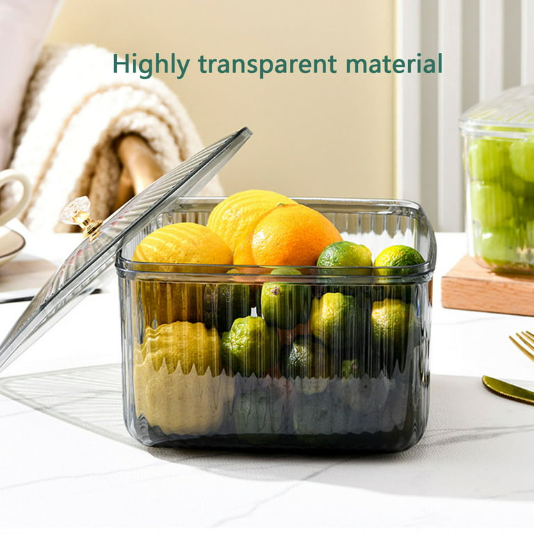Dengmore Clearance Fruit Vegetable Storage Containers for Fridge Draining Fresh Containers 3 in 1 Produce Storage Containers Large Organizer Bins with