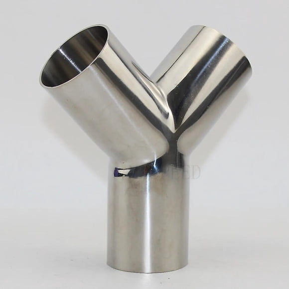 51mm - 76mm 304 Stainless Steel Y Type Way Connector Sanitary Fittings Pipe Tees~16778