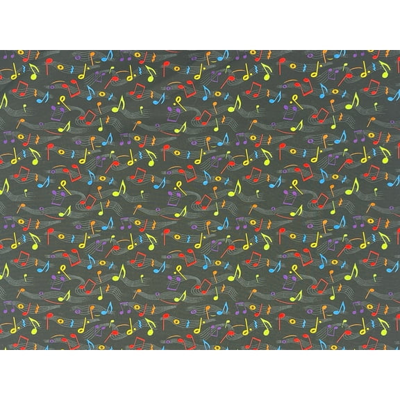 Music Notes Tossed 100% Cotton Fabric