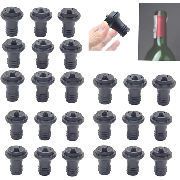 Wine Saver Vacuum Stoppers 24 Pack Rubber Wine Stoppers for Wine Saver Vacuum Pump Preserver, Bottle Rubber Corks to Preserve Wine Flavor Best Wine Air Vacuum Stoppers to Keep Wine Fresh