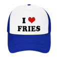 thumbnail image 2 of I Heart Fries Love Food Funny Trucker Hat Baseball Cap Unisex Blue, 2 of 5
