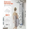 thumbnail image 2 of KFFKFF Shower Panel Tower System with Rainfall Shower Head, LED, 49 in Brushed Stainless Steel Shower Column, 4-Function Faucet, Wall-Mount Rain Massage System, 2 of 9