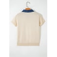 thumbnail image 5 of Men's Jet Stream Patchwork Polo Sweater – Casual Short Sleeve Denim Knit for Summer, XL, 5 of 11