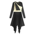 thumbnail image 5 of Alvivi Women‘s Lyrical Praise Dance Dress Color Block Long Sleeve Contemporary Worship Dancewear Black L, 5 of 7