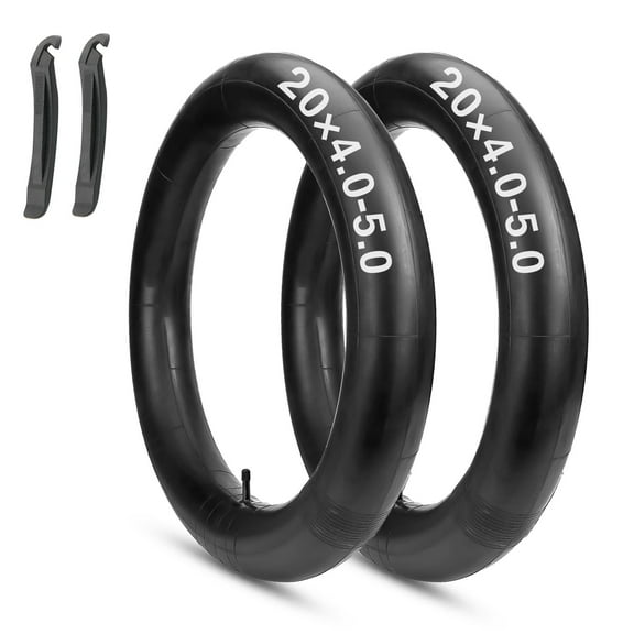 2-Pack 20/26×4.0-5.0 Fat Tire Bike Tubes: Heavy Duty Bike Tube with AV 32mm Schrader Valve, Compatible with 20/26×4.0-5.0E-Bike/Road Bike/Mountain Bike