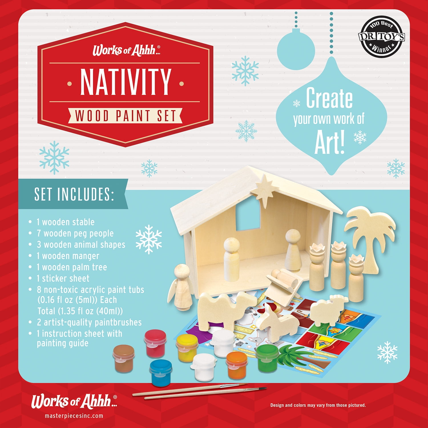 Works of Ahhh Holiday Craft Set - Nativity Premium Wood Paint Kit