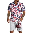 thumbnail image 2 of Mens 2 Piece Short Sets US 250 Years Anniversary Short Sleeve Shirts and Shorts Summer Beach Vacation Outfits, 2 of 6