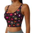 thumbnail image 2 of Goofa doodle hearts Printed Sports Bras for Women, High Impact Running Bra Workout Crop Tank Tops Longline Sports Bra Push up-X-Large, 2 of 8