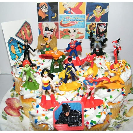 Dc Super Hero Girls Deluxe Mini Cake Toppers Cupcake Decorations