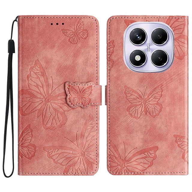 For Xiaomi Redmi Note 14 Pro 4G Case Butterfly Design Flip Wallet Leather Phone Cover Skin-Touch - G