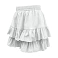 thumbnail image 4 of Hduncf Flowy Shorts for Women Mini Skirts High Elastic Waisted Tiered Smocked Ruffle Skirt Summer Casual Fashion Skorts White S, 4 of 7