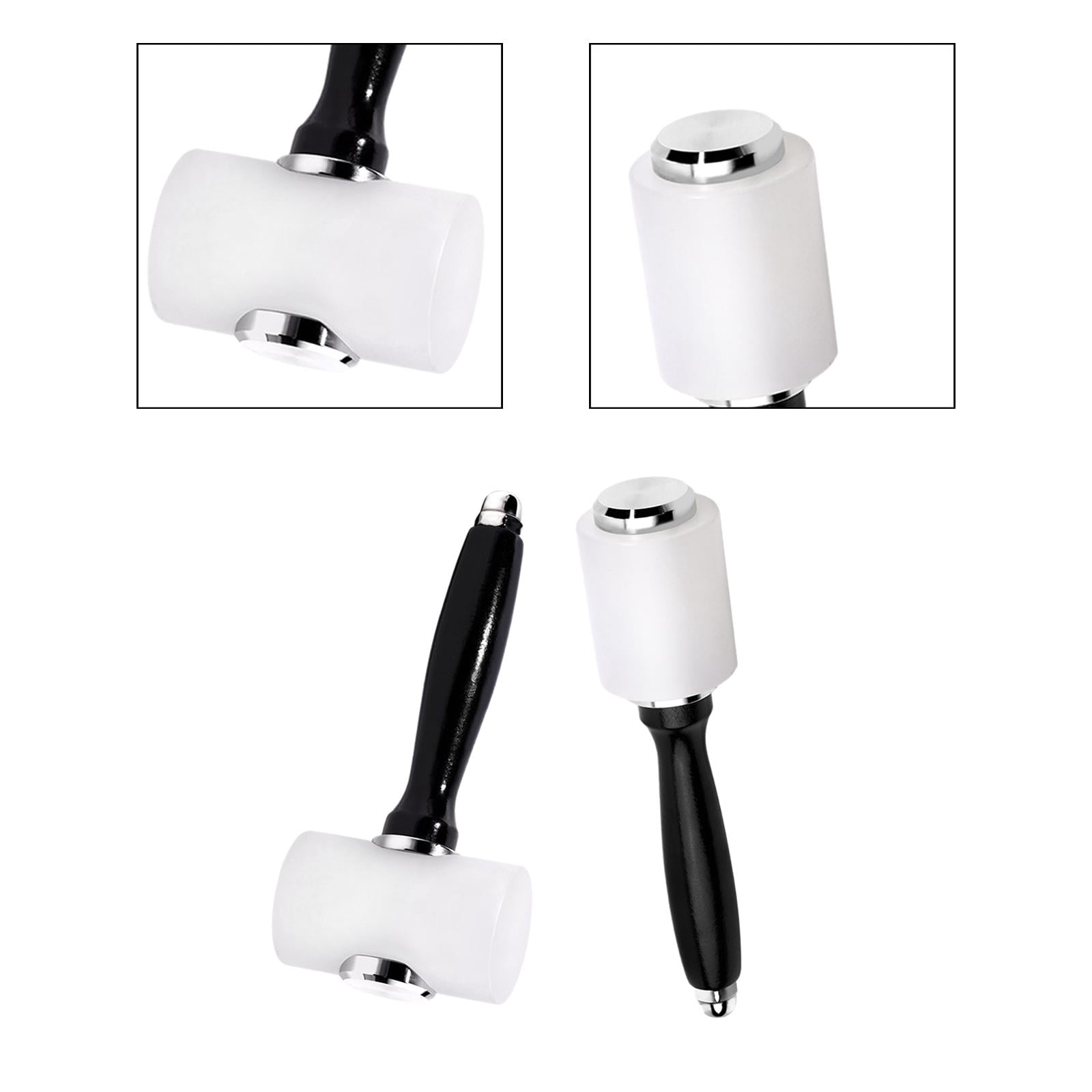 Tachiuwa 2Pcs Leather Carving Hammer T Head Shape Nylon Hammer Practical Manual Leathercraft Mallet Hand Tool for Handmade Leatherwork