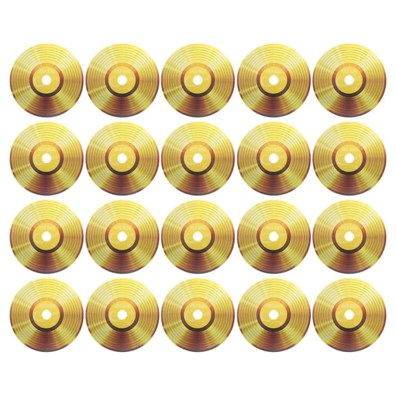 Uxcell 20 Pack Vinyl Records Decor, 5.5 Inch Blank Vinyl Records Fake CD Album Cover for Rock and Roll Party Dining Home Decorations, (Gold Tone)