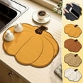 thumbnail image 5 of Moocorvic Dish Mat Drying Kitchen Mat, Pumpkin-Shape Super Absorbent Dish Drying Mat Countertop Cloth Pad Wash-free Heat Insulation Pad for Thanksgiving Decor(Yellow), 5 of 5