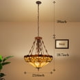 thumbnail image 6 of 5 Light Tiffany Pendant Light Fixture Adjustable Hight Stained Glass Tiffany Chandelier, 6 of 7