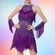 thumbnail image 5 of Vestido con flecos y borlas para mujer, ideal para fiestas temáticas. Púrpura 2XL, 5 of 8