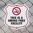 thumbnail image 5 of No Smoking Shield Label Set This Is A Smoke Free Facility 12 inch X 12 inch Shield-Shaped Rust-Free Aluminum Metal Sign Weather Resistant, UV Protected for Workplace Made in the USA, 5 of 7