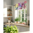 thumbnail image 3 of Boho Flower Valances for Windows National Style Peony Orchids Valance Rod Pocket Light Filtering Short Window Treatments Curtains for Kitchen Bathroom Living Room Bedroom, 1 Panel, 42 x 18 Inch, 3 of 7