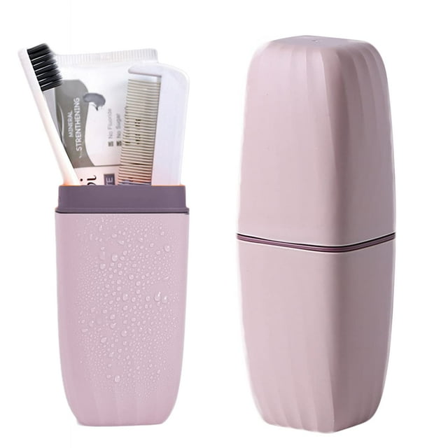 Estuche de viaje para cepillos de dientes, soporte para cepillos de dientes con tapa, contenedores de viaje para cepillos de dientes, estuche portátil para guardar pasta de dientes y portador para