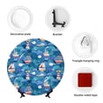 thumbnail image 4 of Wukai Watercolor Ships Print Decorative Plate for Display,Bone China Decorative Plate, Ceramic Dinner Plate with Stand, Vertical Ceramic Plate-6in, 4 of 6