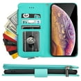 thumbnail image 2 of Funda tipo cartera para iPhone X/XS con cordón y tarjetero de piel sintética, 2 of 5