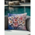 thumbnail image 4 of Outdoor Pillows Waterproof, Pink Flowers Abstract Bedding Throw Pillows with Insert for Couch Sofa Bed, Vintage Country Floral Modern Art 16x16 Inch Pillowcases Decorative Patio Pillow Set of 1, 4 of 8