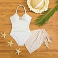 thumbnail image 2 of Edvintorg Swimsuit for Girls Tummy Control Adjustable Straps Halter Bathing Suit with Cover Up Skirt 2 Piece Swim Suit for Girls Size 7-16, 2 of 7