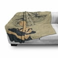 thumbnail image 3 of Woman Soft Flannel Fleece Throw Blanket, Girl with Long Flowing Hair Design Image, Cozy Plush for Indoor and Outdoor Use, 50" x 60", Dark Night Blue Peach, by Ambesonne, 3 of 6