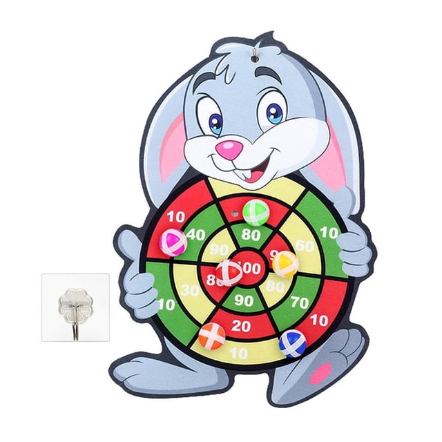 Vogacara Libera tus habilidades matemáticas con enormes dardos de animales, juego de , bolas adhesivas, dianas, juego de deportes familiares Juegos de cartas conejos