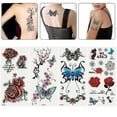 thumbnail image 2 of 2 Sheets Women Sexy Flower Temporary Tattoo Sticker Body Decor Decal Waterproof, 2 of 5