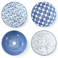 thumbnail image 3 of Elama Aurora 16 Piece Assorted Porcelain Double Bowl Dinnerware Set in Blue, 3 of 7