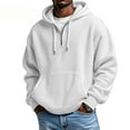 thumbnail image 2 of Huankd Oversized Hoodie Men Waffle Knit Quarter Zip Long Sleeve Casual Drop Shoulder Hooded Pullover Sweatshirt Pocket Light Gray 2XL, 2 of 4
