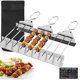 thumbnail image 1 of Brochetas para parrilla de 3 vías con mango, brochetas de acero inoxidable para barbacoa, brochetas para carne, pollo, salchichas, B, 1 of 6