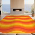 thumbnail image 2 of Design&I 9'x12' Washable Area Rug Orange Funky Rhythmic Gradient Stripes Cheerful Saturated Classroom for Master Suite, Under Bed, Sleek Flatweave Pet Friendly, 2 of 7
