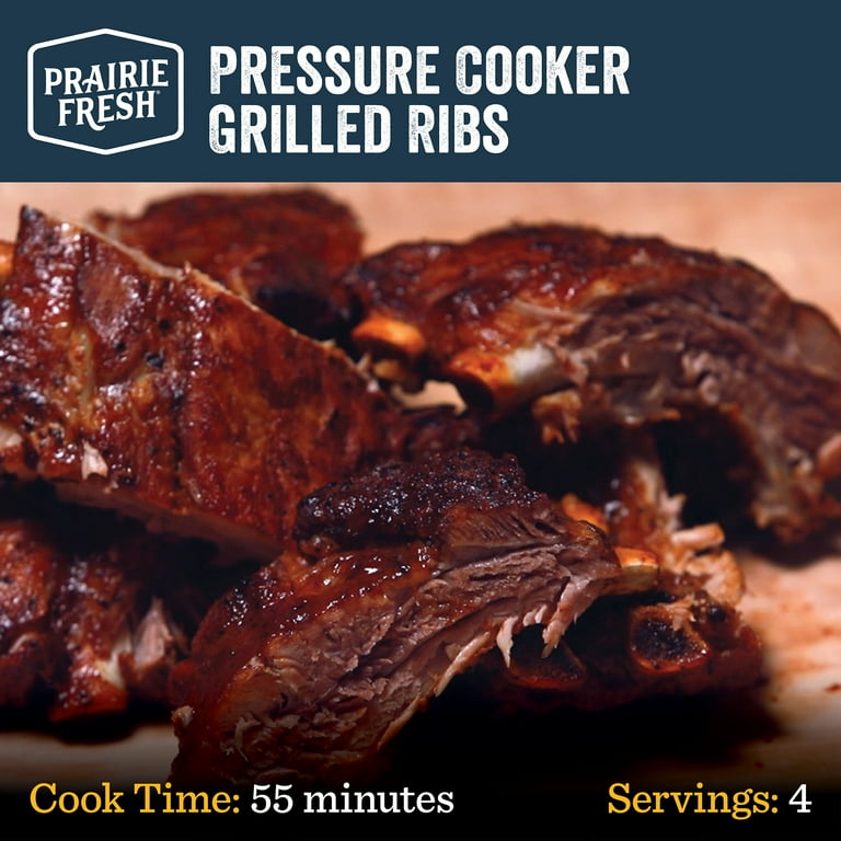 Prairie Fresh Natural Fresh Pork Back Ribs, Bone in, 2.4- 3.8 lb, 19g of Protein per 4 oz Serving