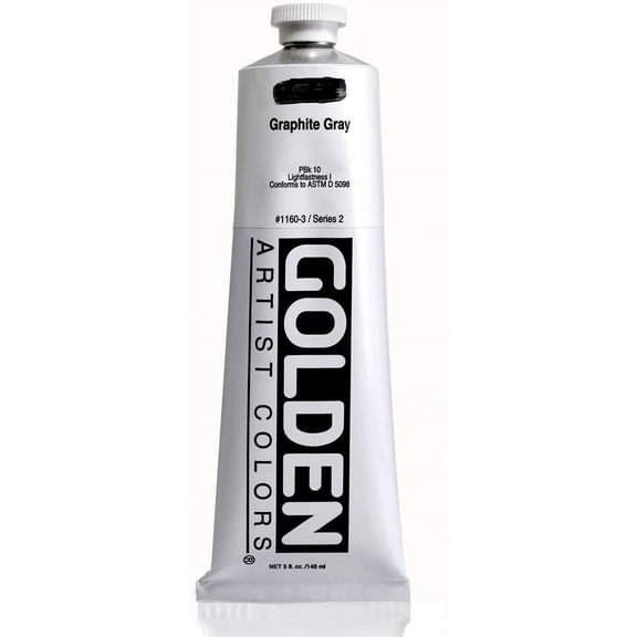 Golden Heavy Body Artist Acrylic, 5 oz, Graphite Gray