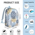 thumbnail image 5 of Unisex Bohemian Print Backpack, Chic Boho Zipper Rucksack with Front Pocket, Lightweight Daypack for School University Work Commute, Wonderful Gift Choice, 5 of 5