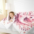 thumbnail image 4 of Feelyou Girly Pink Axolotl Queen Comforter Set, Cartoon Cherry Blossoms Bedding Sets, Teens Kids Girls Women Reversible Bedding Comforter Set, Microfiber Bedroom Decor, 3 Pieces, 4 of 8