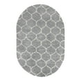 thumbnail image 3 of Unique Loom Trellis Shag Collection Area Rug - Ruby (5' 3" x 8' Oval Gray/Ivory), 3 of 12