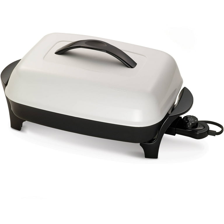 Presto 16 inch Extra Large Deep Cooking Pan Electric Skillet with White Lid for Kitchen Frying Walmart
