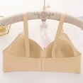 thumbnail image 5 of Hugcore Women's Ribbed Bow Front Wireless Bra - Adjustable Strap Comfort Bralette with Soft Fabric for Daily Relaxed Wear,Beige,50, 5 of 9